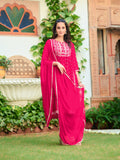 Nyra Cut Embroidered Kurta With Pant & Dupatta, Pink - Hiral Fashion - Distacart