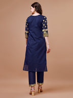 Pure Banarasi Chanderi Jacquard Kurta With Pant & Dupatta Set, Multicolor - Hiral Fashion - Distacart