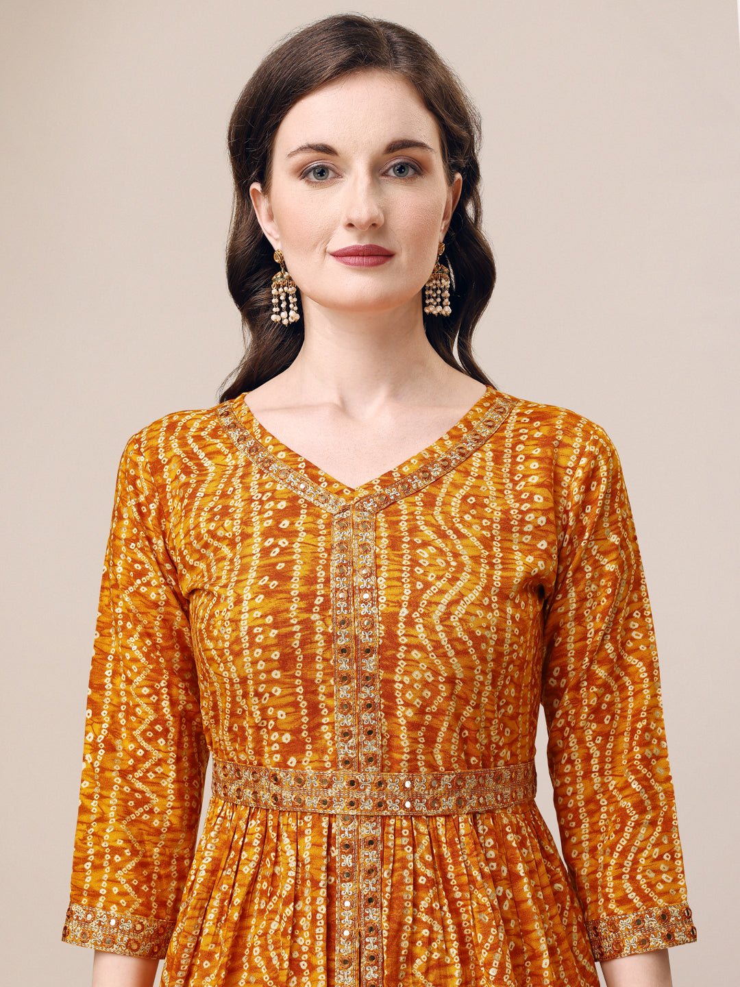 Printed & Embroidered Front Slit Kurta, Pant, Dupatta And Belt Set, Multicolor - Hiral Fashion - Distacart