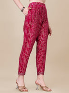 Printed & Embroidered Front Slit Kurta, Pant, Dupatta And Belt Set, Multicolor - Hiral Fashion - Distacart