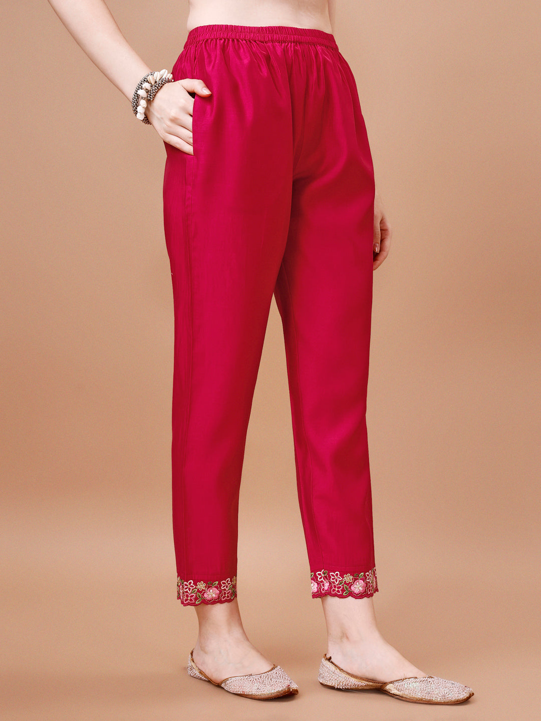 Alia Cut Embroidered Kurta With Pant & Organza Embroidered Dupatta Premium, Multicolor - Hiral Fashion - Distacart