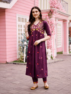 Hand Embroidered Alia Cut Kurta With Pant & Embroidered Organza Dupatta Premium, Multicolor - Hiral Fashion - Distacart