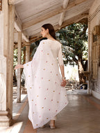 Nyra Cut Floral Front Embroidered Kurta With Pant & Organza Embroidered Dupatta Premium, Multicolor - Hiral Fashion - Distacart