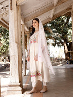 Nyra Cut Floral Front Embroidered Kurta With Pant & Organza Embroidered Dupatta Premium, Multicolor - Hiral Fashion - Distacart