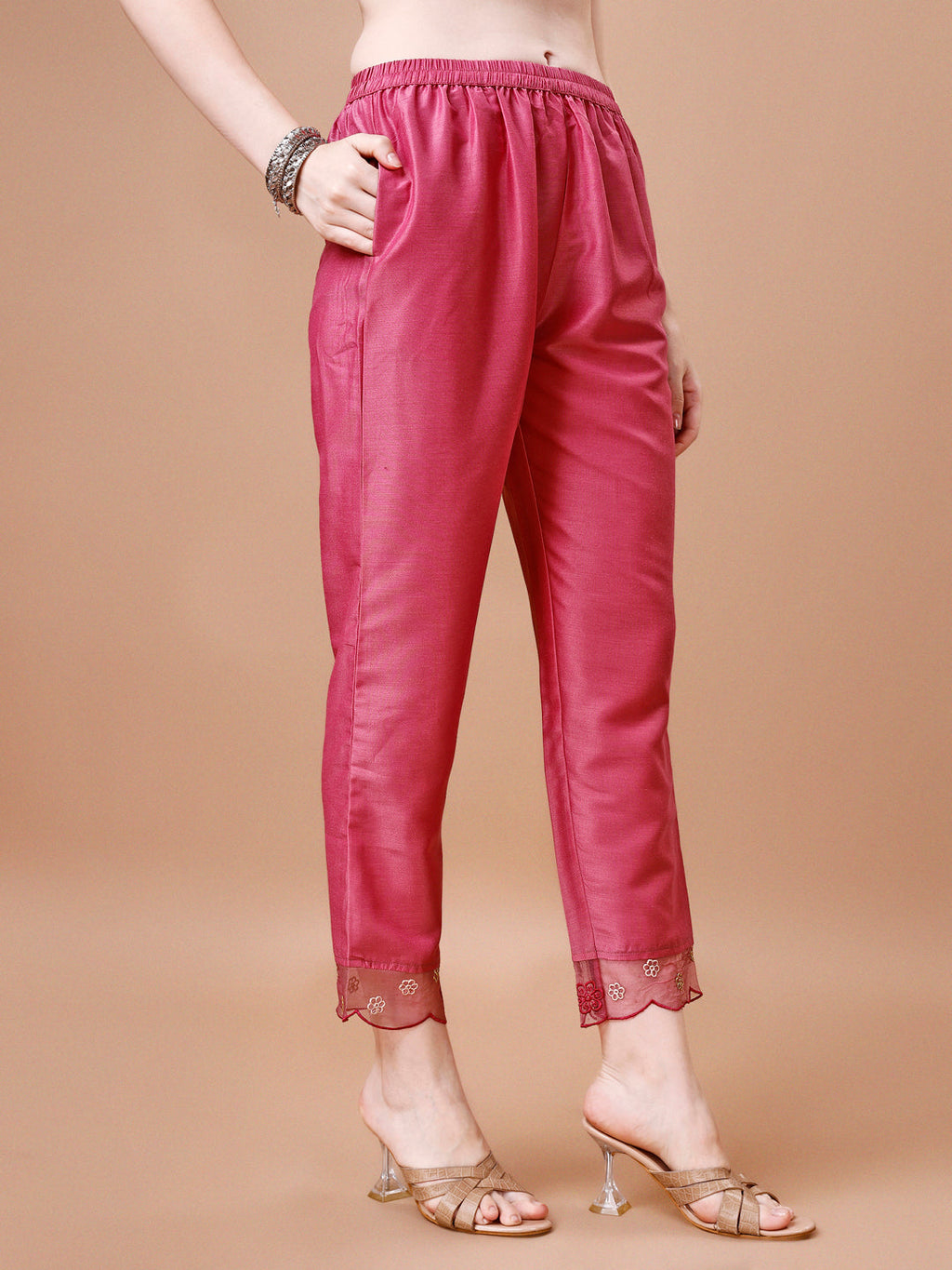 Hand Embroidered Kurta With Pant & Embroidered Organza Dupatta Premium, Multicolor - Hiral Fashion - Distacart