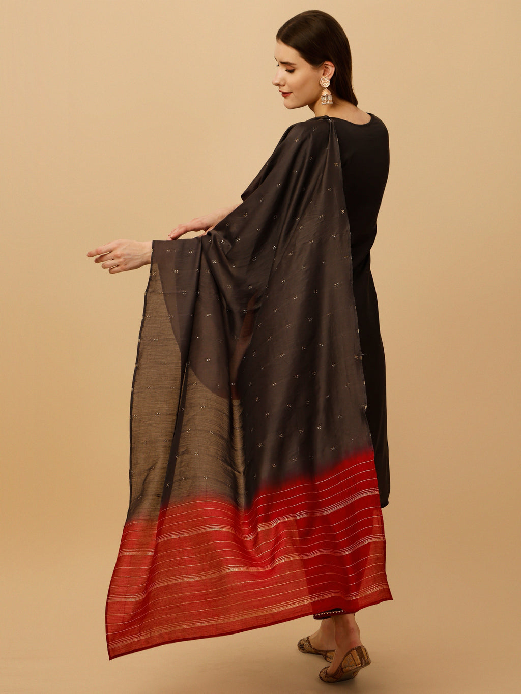 Hand Embroidered Kurta With Pant And Dupatta Set, Multicolor - Hiral Fashion - Distacart