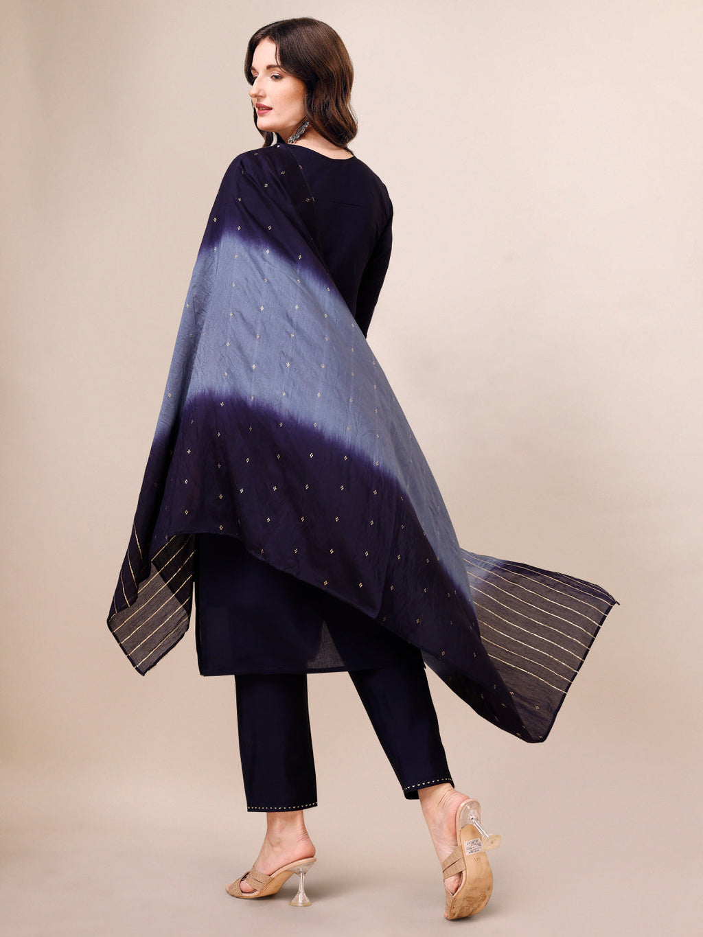 Hand Embroidered Kurta With Pant & Dupatta, Multicolor - Hiral Fashion - Distacart