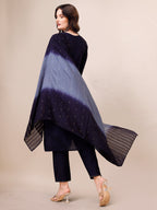 Hand Embroidered Kurta With Pant & Dupatta, Multicolor - Hiral Fashion - Distacart