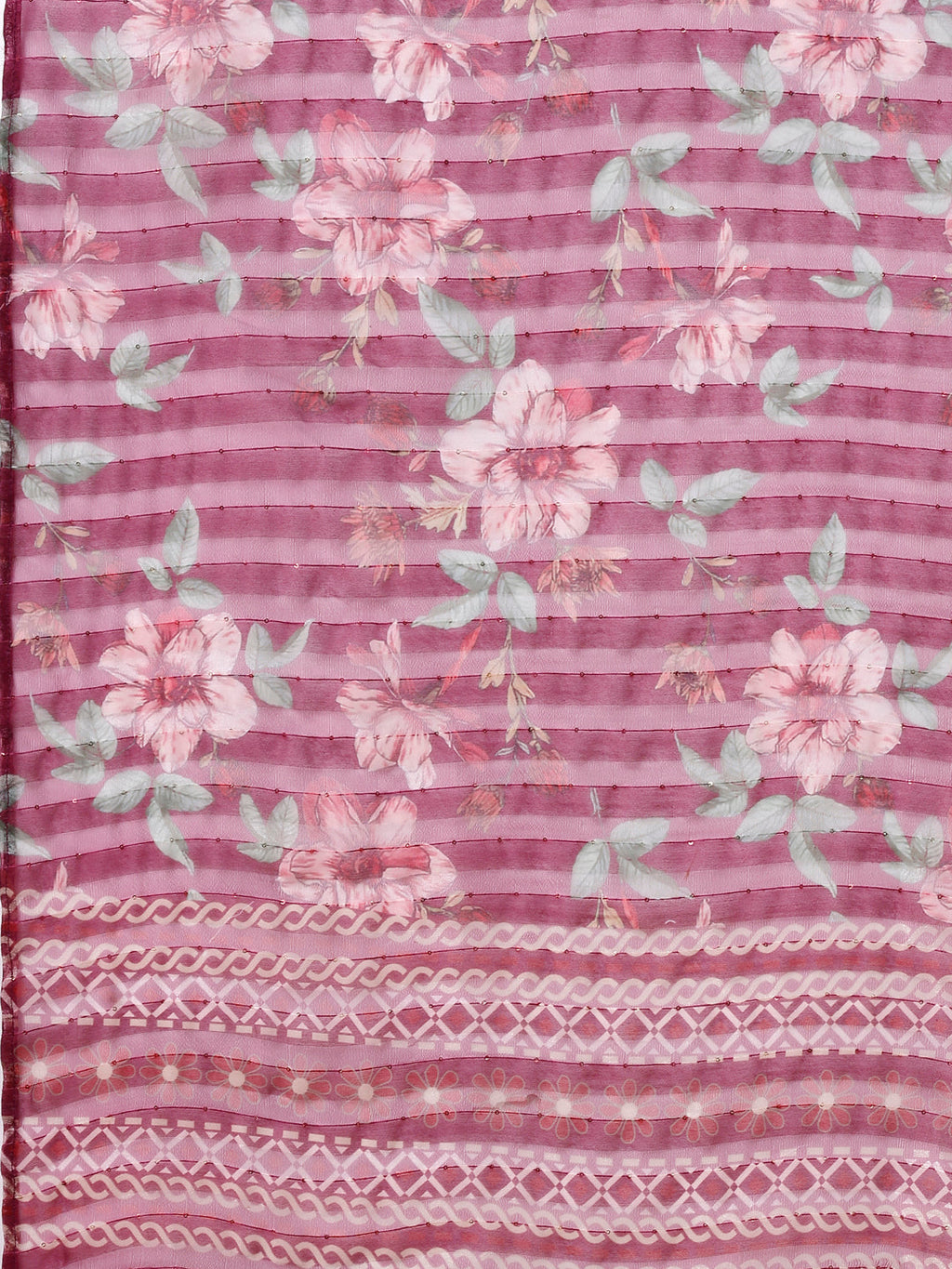 Mirror & Beads Hand Embroidered Kurta With Pant & Printed Organza Dupatta, Multicolor - Hiral Fashion - Distacart