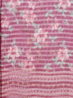 Mirror & Beads Hand Embroidered Kurta With Pant & Printed Organza Dupatta, Multicolor - Hiral Fashion - Distacart