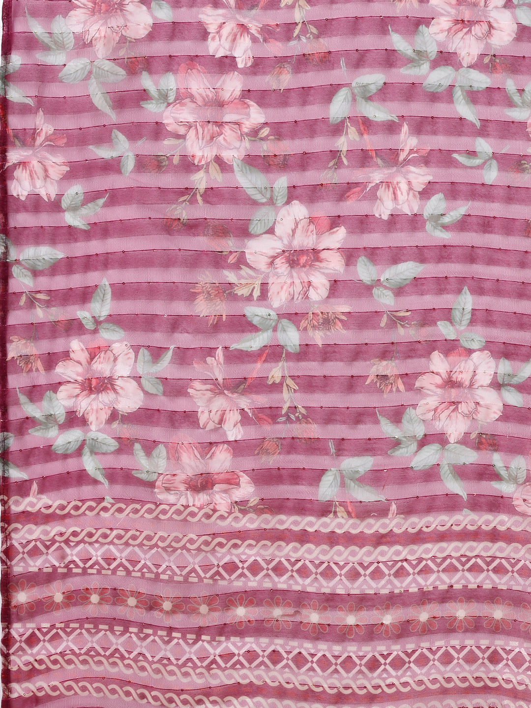 Mirror & Beads Hand Embroidered Kurta With Pant & Printed Organza Dupatta, Multicolor - Hiral Fashion - Distacart