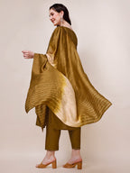 Hand Embroidered Kurta With Pant & Dupatta, Multicolor - Hiral Fashion - Distacart
