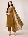 Hand Embroidered Kurta With Pant & Dupatta, Multicolor - Hiral Fashion - Distacart