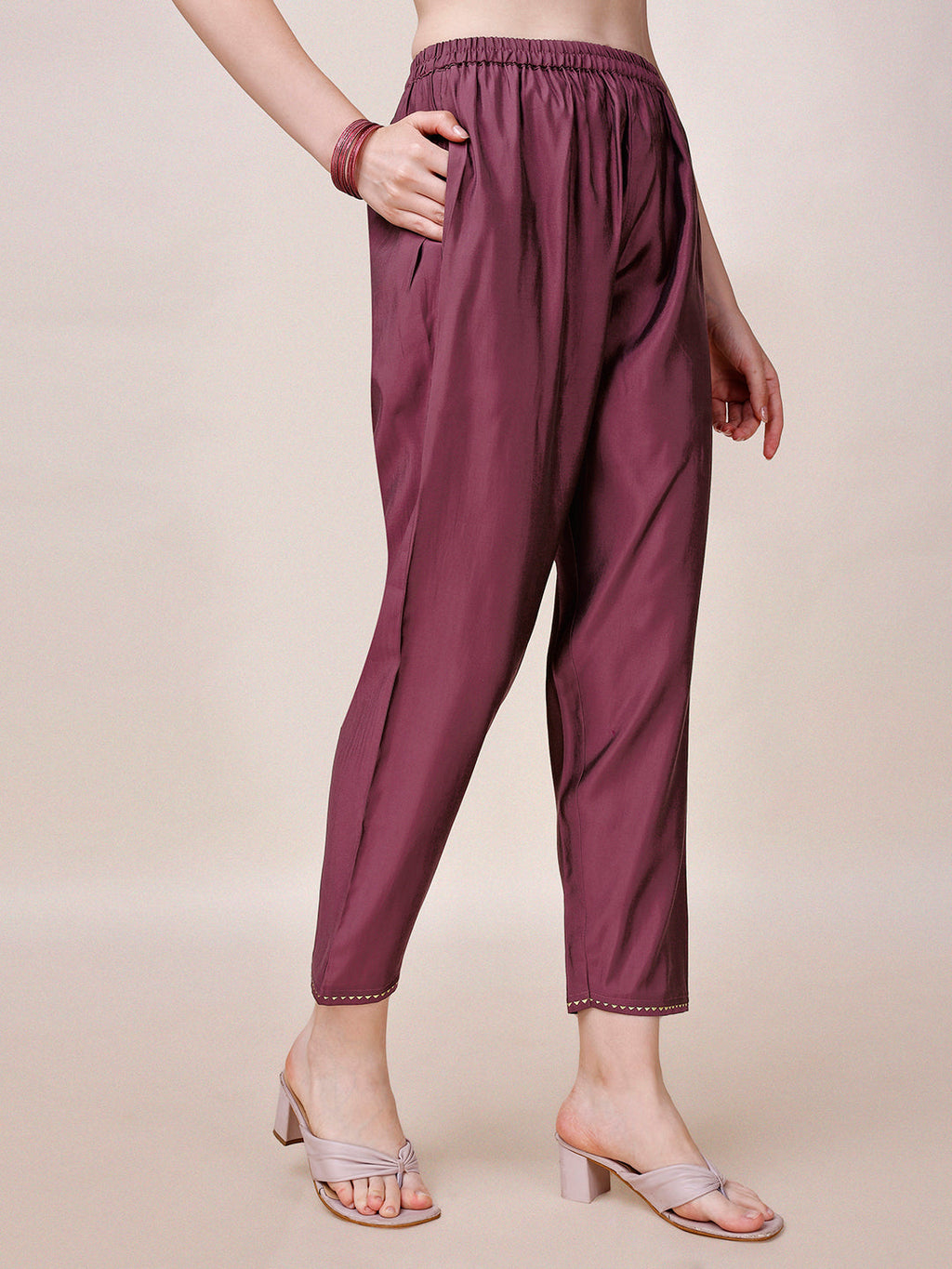 Hand Embroidered Kurta With Pant & Printed Dupatta, Multicolor - Hiral Fashion - Distacart