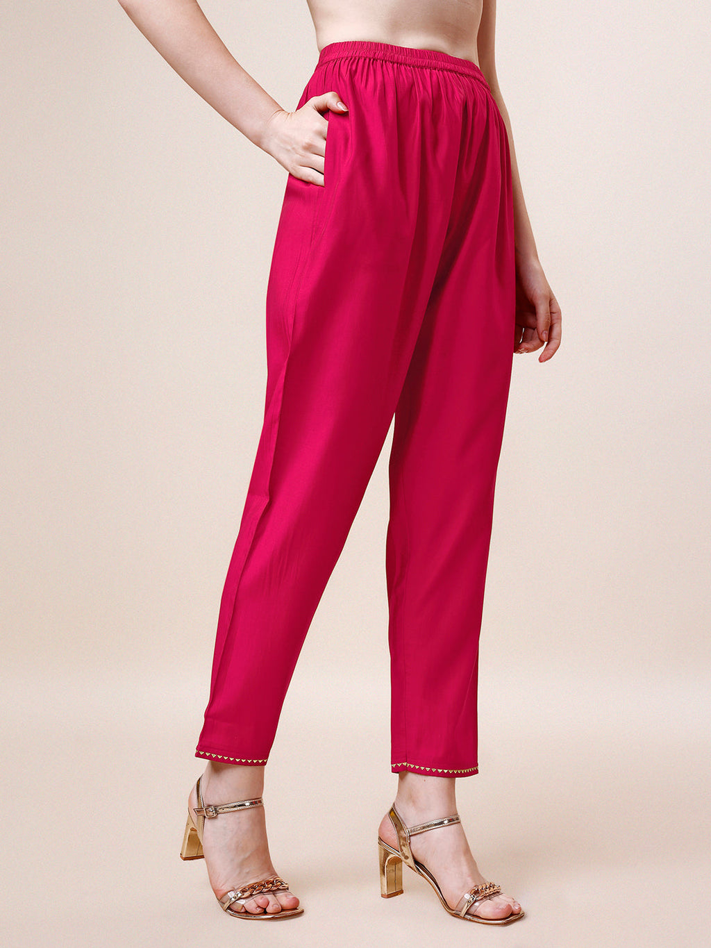 Hand Embroidered Kurta With Pant & Dupatta, Multicolor - Hiral Fashion - Distacart