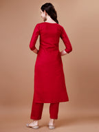 Hand Embroidered Kurta With Pant & Dupatta, Multicolor - Hiral Fashion - Distacart