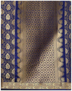 Mimosa Women's Kanchipuram Silk Navy Blue Saree - Distacart