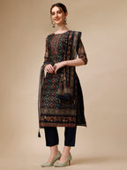 Ethnic Motif Printed Kurta With Pant & Printed Dupatta, Multicolor - Hiral Fashion - Distacart