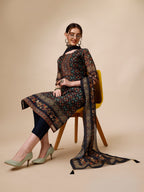 Ethnic Motif Printed Kurta With Pant & Printed Dupatta, Multicolor - Hiral Fashion - Distacart