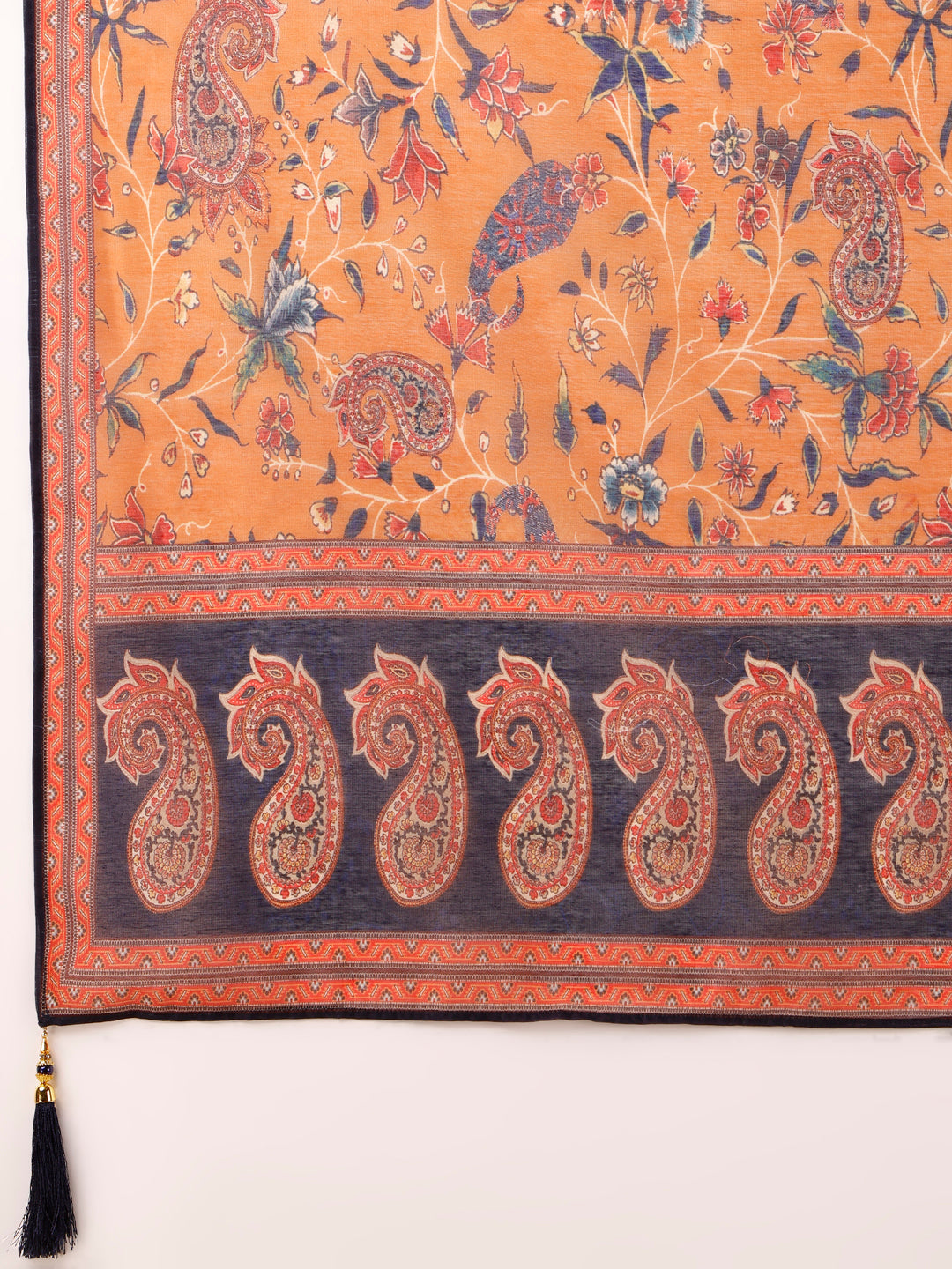 Ethnic Motif Printed & Embroidered Kurta With Pant & Dupatta Set, Multicolor - Hiral Fashion - Distacart