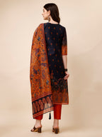 Ethnic Motif Printed & Embroidered Kurta With Pant & Dupatta Set, Multicolor - Hiral Fashion - Distacart