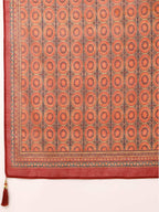 Ethnic Motif Printed & Embroidered Kurta With Pant & Dupatta Set, Multicolor - Hiral Fashion - Distacart