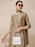 Embroidered & Printed Kurta With Pant And Dupatta Set, Multicolor - Hiral Fashion - Distacart