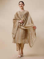 Embroidered & Printed Kurta With Pant And Dupatta Set, Multicolor - Hiral Fashion - Distacart