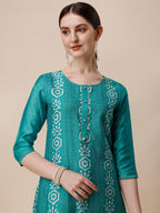 Embroidered Kurta With Pant And Dupatta Set, Multicolor - Hiral Fashion - Distacart