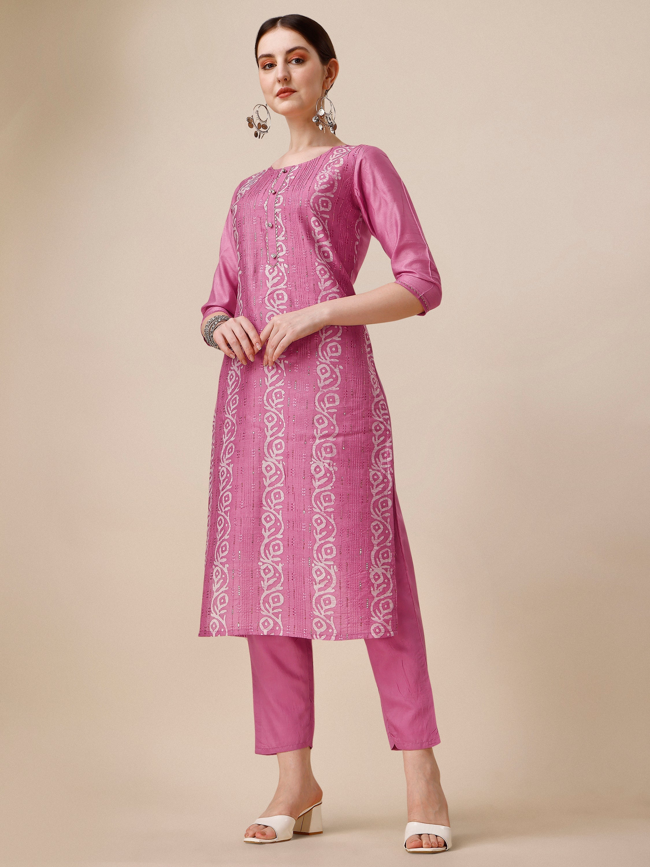 Embroidered & Printed Kurta With Pant And Dupatta Set, Multicolor - Hiral Fashion - Distacart