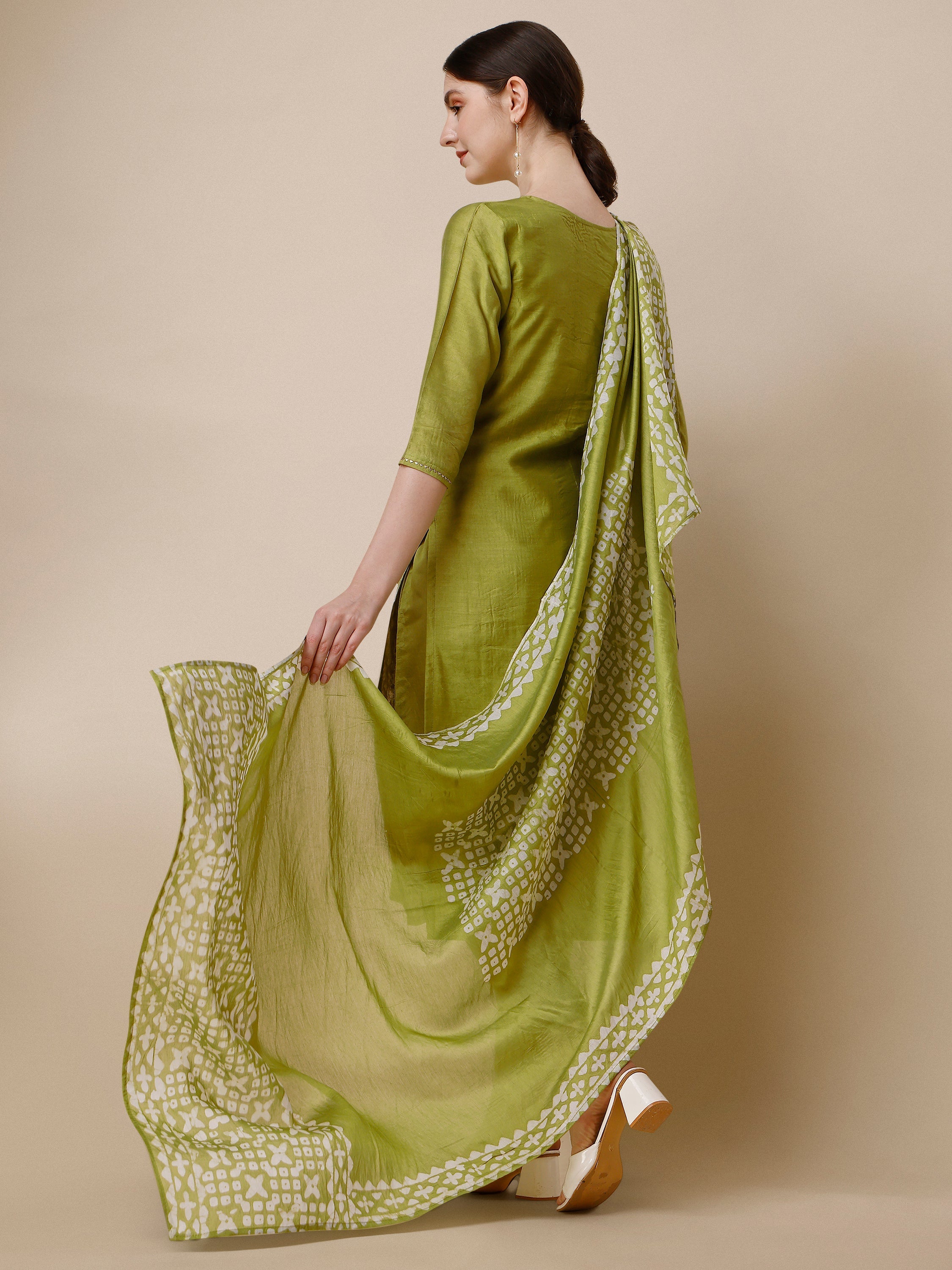 Printed & Embroidered Kurta With Pant & Printed Dupatta Set, Multicolor - Hiral Fashion - Distacart