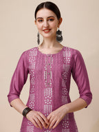 Chanderi Bandhni Printed Kurta With Pant & Dupatta Set, Multicolor - Hiral Fashion - Distacart
