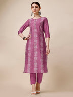 Chanderi Bandhni Printed Kurta With Pant & Dupatta Set, Multicolor - Hiral Fashion - Distacart