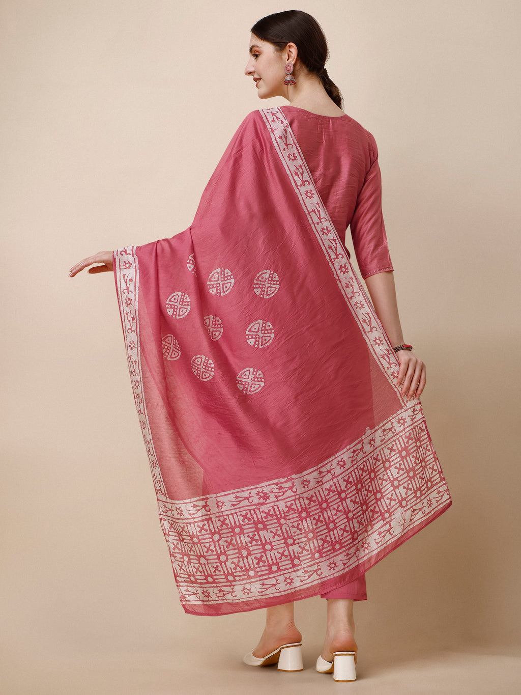 Printed & Embroidered Kurta With Pant & Dupatta Set, Multicolor - Hiral Fashion - Distacart