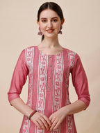 Printed & Embroidered Kurta With Pant & Dupatta Set, Multicolor - Hiral Fashion - Distacart