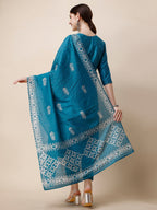 Printed & Embroidered Kurta With Pant & Dupatta Set, Multicolor - Hiral Fashion - Distacart