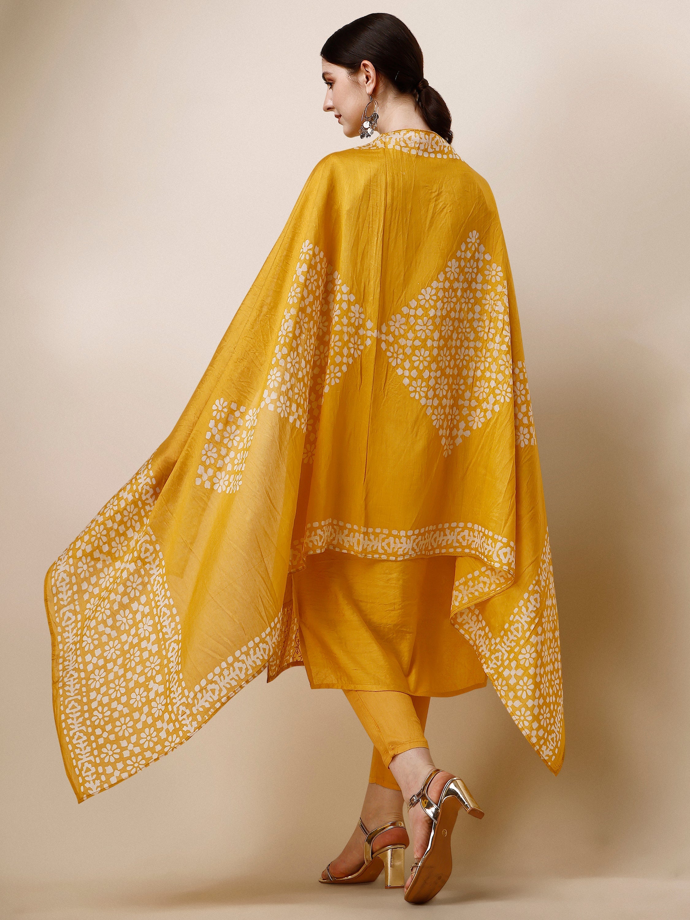 Printed & Embroidered Kurta With Pant & Dupatta Set, Multicolor - Hiral Fashion - Distacart
