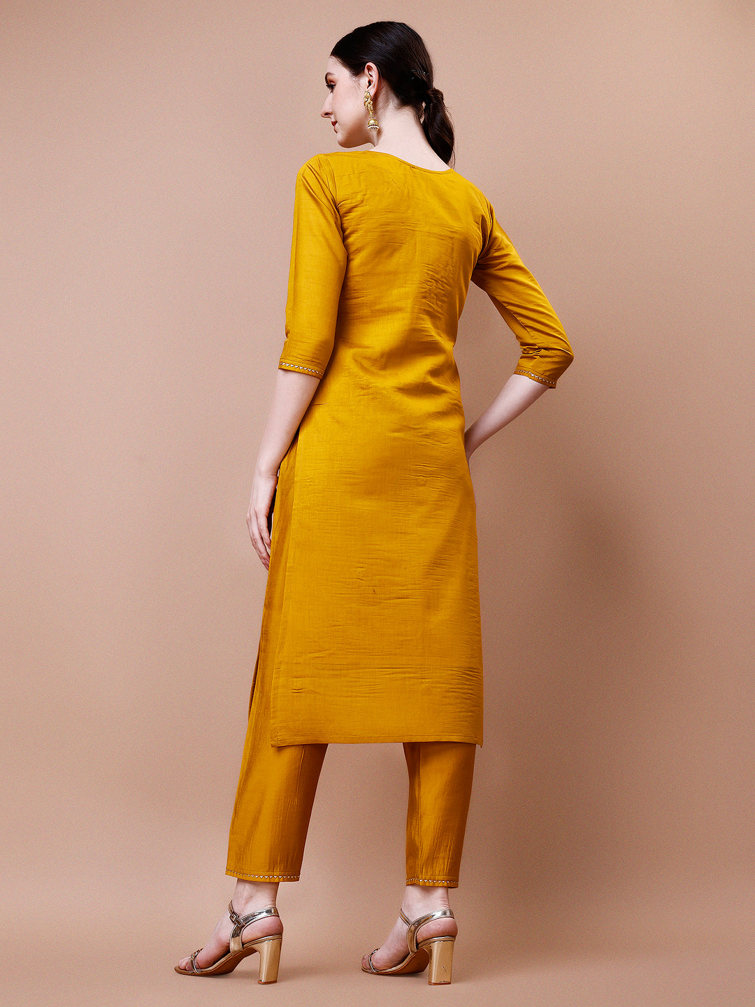 Hand Embroidered And Embellished Kurta With Pant And Dupatta Set, Multicolor - Hiral Fashion - Distacart