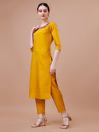 Hand Embroidered And Embellished Kurta With Pant And Dupatta Set, Multicolor - Hiral Fashion - Distacart