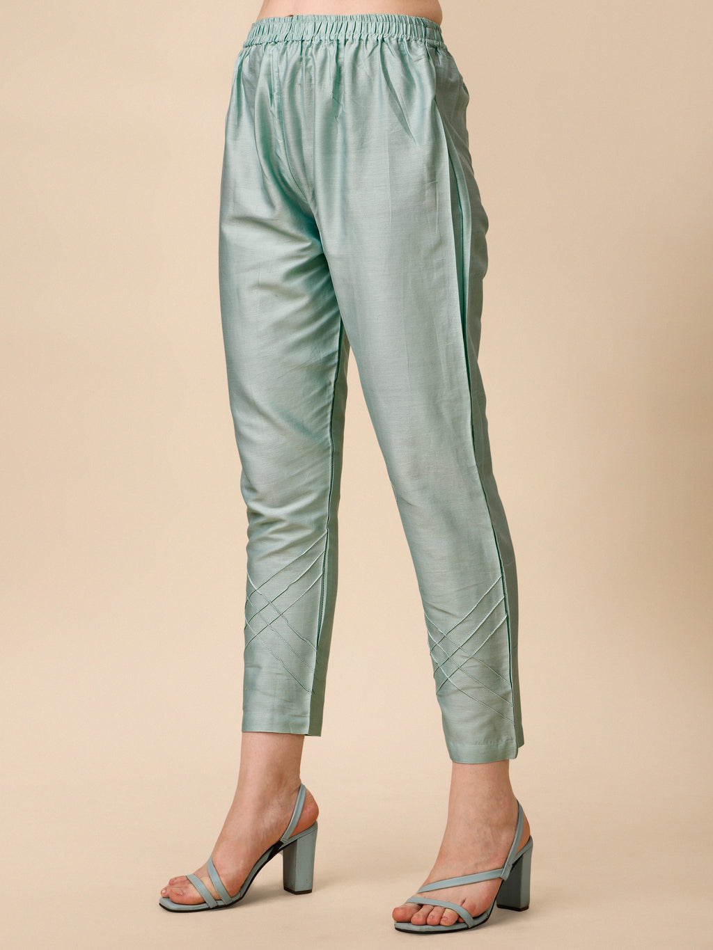 Hand Embroidered Kurta With Pant And Organza Dupatta Set, Multicolor - Hiral Fashion - Distacart