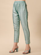 Hand Embroidered Kurta With Pant And Organza Dupatta Set, Multicolor - Hiral Fashion - Distacart