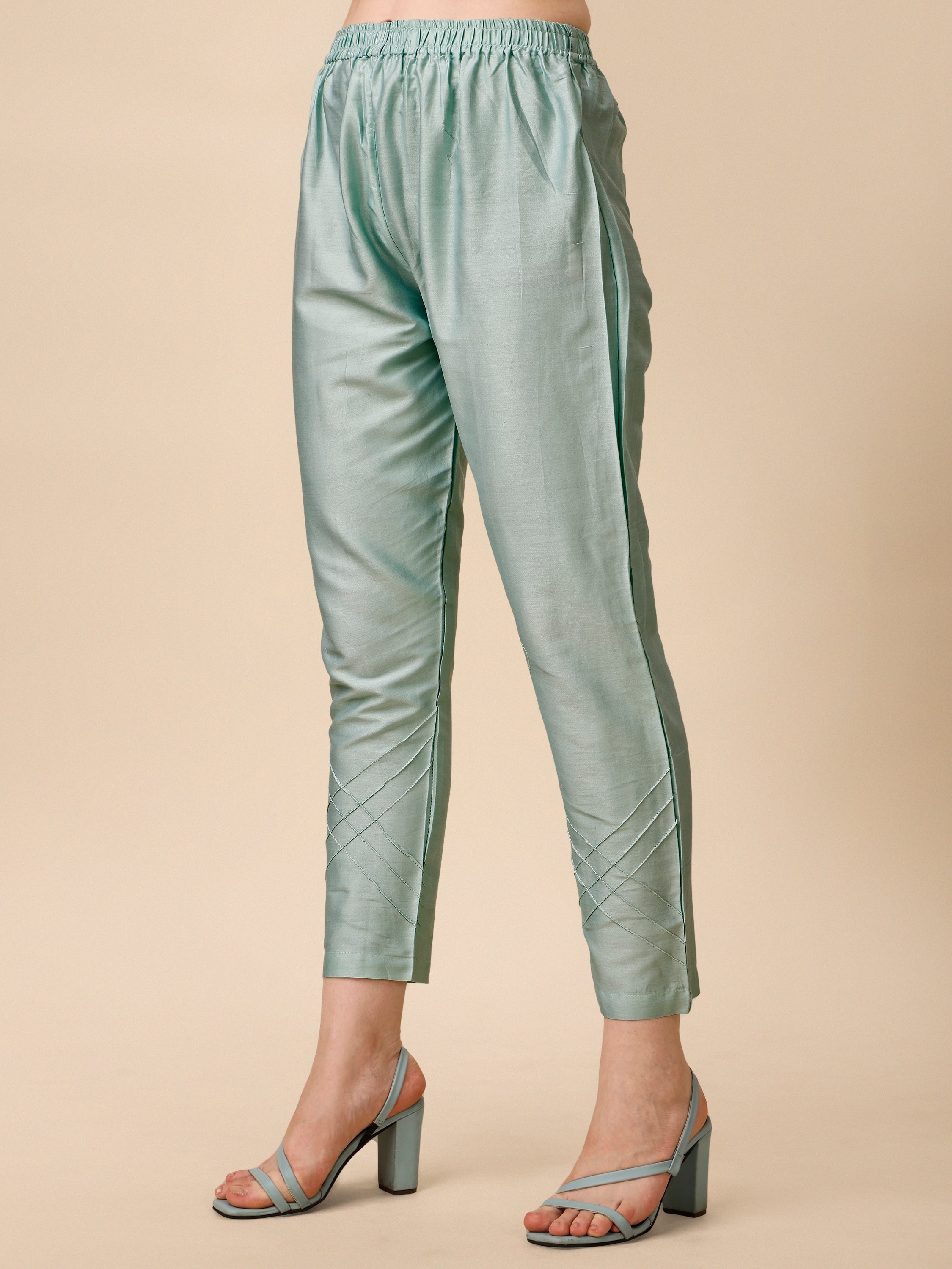 Hand Embroidered Kurta With Pant And Organza Dupatta Set, Multicolor - Hiral Fashion - Distacart