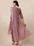 Hand Embroidered Kurta With Pant And Dupatta Set, Multicolor - Hiral Fashion - Distacart