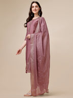 Hand Embroidered Kurta With Pant And Dupatta Set, Multicolor - Hiral Fashion - Distacart