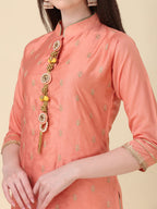 Embellished Hand Embroidered Buttoned Kurta With Pant & Dupatta Set, Multicolor - Hiral Fashion - Distacart