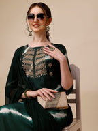 Lehariya Printed And Embroidered Kurta With Pant And Dupatta Set, Multicolor - Hiral Fashion - Distacart