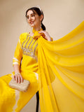Lehariya Printed And Embroidered Kurta With Pant And Dupatta Set, Multicolor - Hiral Fashion - Distacart