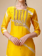 Lehariya Printed And Embroidered Kurta With Pant And Dupatta Set, Multicolor - Hiral Fashion - Distacart