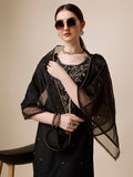 Embroidered Kurta With Pant And Dupatta Set, Multicolor - Hiral Fashion - Distacart