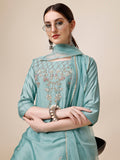 Hand Embroidered Kurta With Pant & Dupatta Set, Multicolor - Hiral Fashion - Distacart